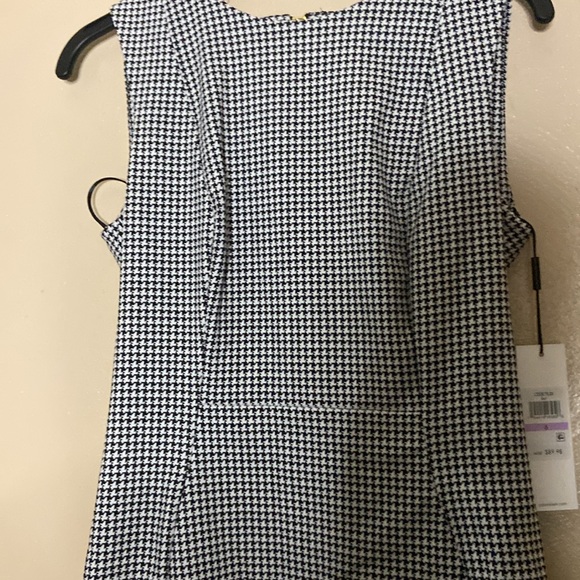 Calvin Klein Black and White houndstooth Sleeveless Sheath Dress - Picture 6 of 16